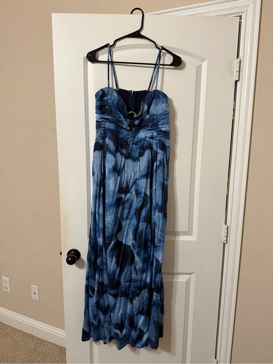 Abercrombie & Fitch Dresses & Skirts - Abercrombie & Fitch Blue Printed Spaghetti-Strap Maxi Dress with Ring Detail